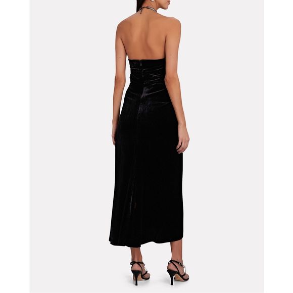VERONICA BEARD Josette Embellished Velvet Midi Dress - Picture 3 of 10
